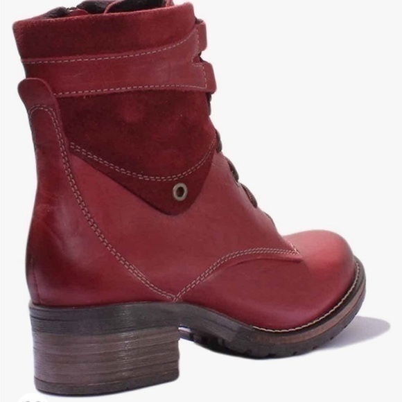 Dromedaris Women's Kara Combat Lace-up Comfort Boot with Inside Zip - Picture 5 of 14